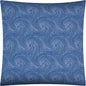 17" X 17" Blue And White Zippered Swirl Throw Indoor Outdoor Pillow Cover