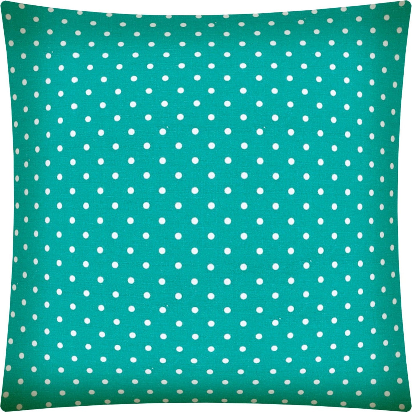 17" Turquoise and White Polka Dot Indoor Outdoor Throw Pillow Cover