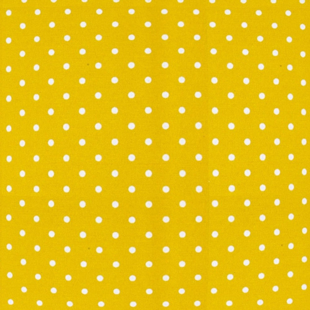 17" Yellow and White Polka Dot Indoor Outdoor Throw Pillow Cover