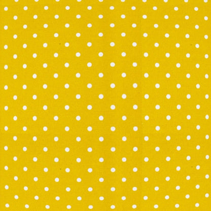 17" Yellow and White Polka Dot Indoor Outdoor Throw Pillow Cover