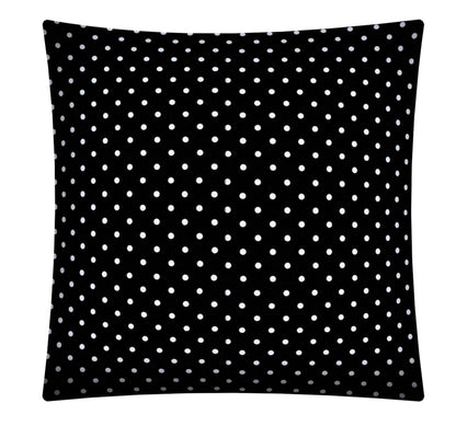 17" Black and White Polka Dot Indoor Outdoor Throw Pillow Cover