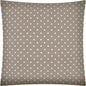 17" X 17" Taupe And White Zippered Polka Dots Throw Indoor Outdoor Pillow Cover