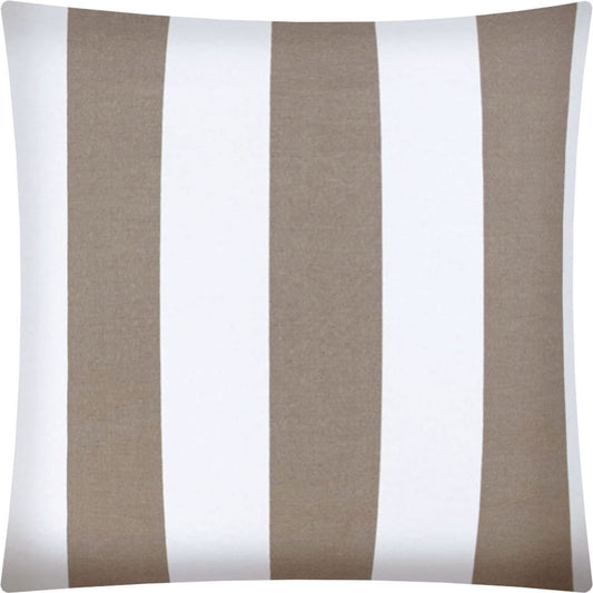 17" X 17" Taupe And Ivory Zippered Striped Throw Indoor Outdoor Pillow Cover