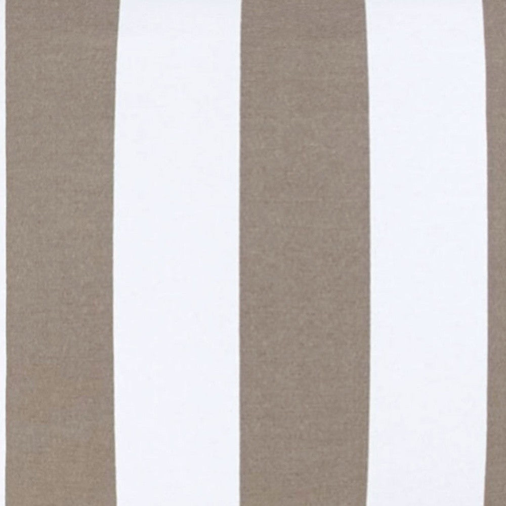 17" X 17" Taupe And Ivory Zippered Striped Throw Indoor Outdoor Pillow Cover