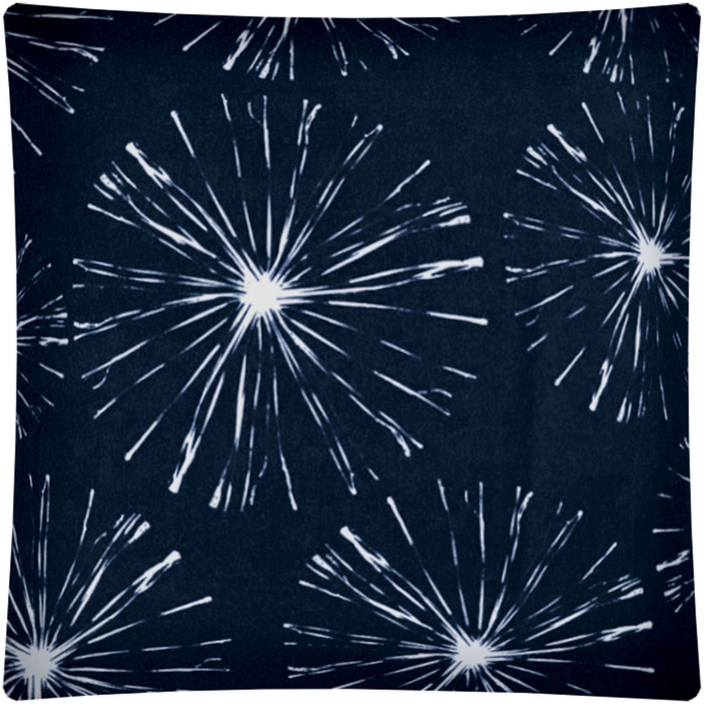 17" X 17" Navy Blue And White Zippered Abstract Throw Indoor Outdoor Pillow Cover