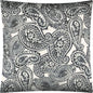 17" X 17" Gray And Cream Zippered Paisley Throw Indoor Outdoor Pillow Cover