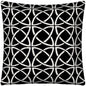 17" Black and White Interlocking Indoor Outdoor Throw Pillow Cover