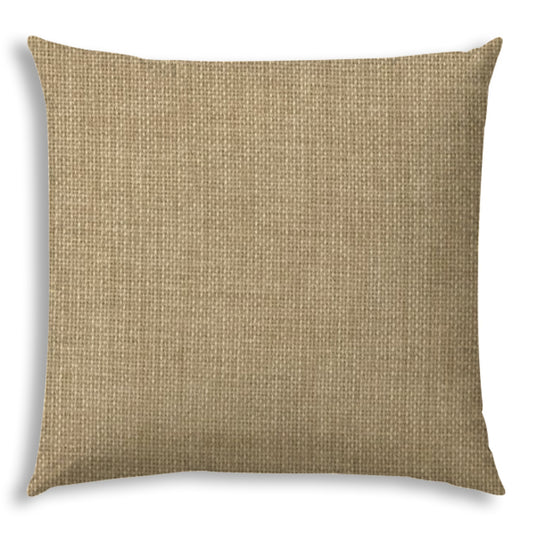 20" Tan Indoor Outdoor Throw Pillow Cover With Texture