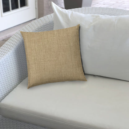 20" Tan Indoor Outdoor Throw Pillow Cover With Texture