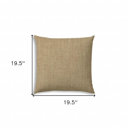 20" Tan Indoor Outdoor Throw Pillow Cover With Texture