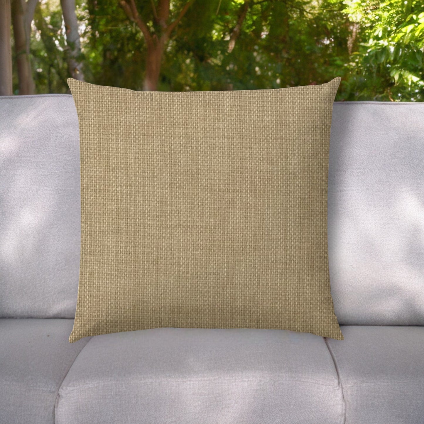 20" Tan Indoor Outdoor Throw Pillow Cover With Texture