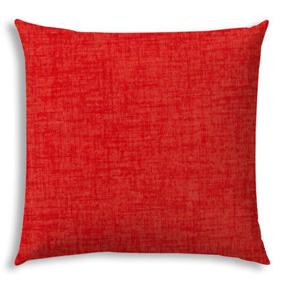 20" Dark Red Indoor Outdoor Throw Pillow Cover