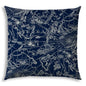 20" X 20" Navy Blue Zippered Indoor Outdoor Throw Pillow Cover