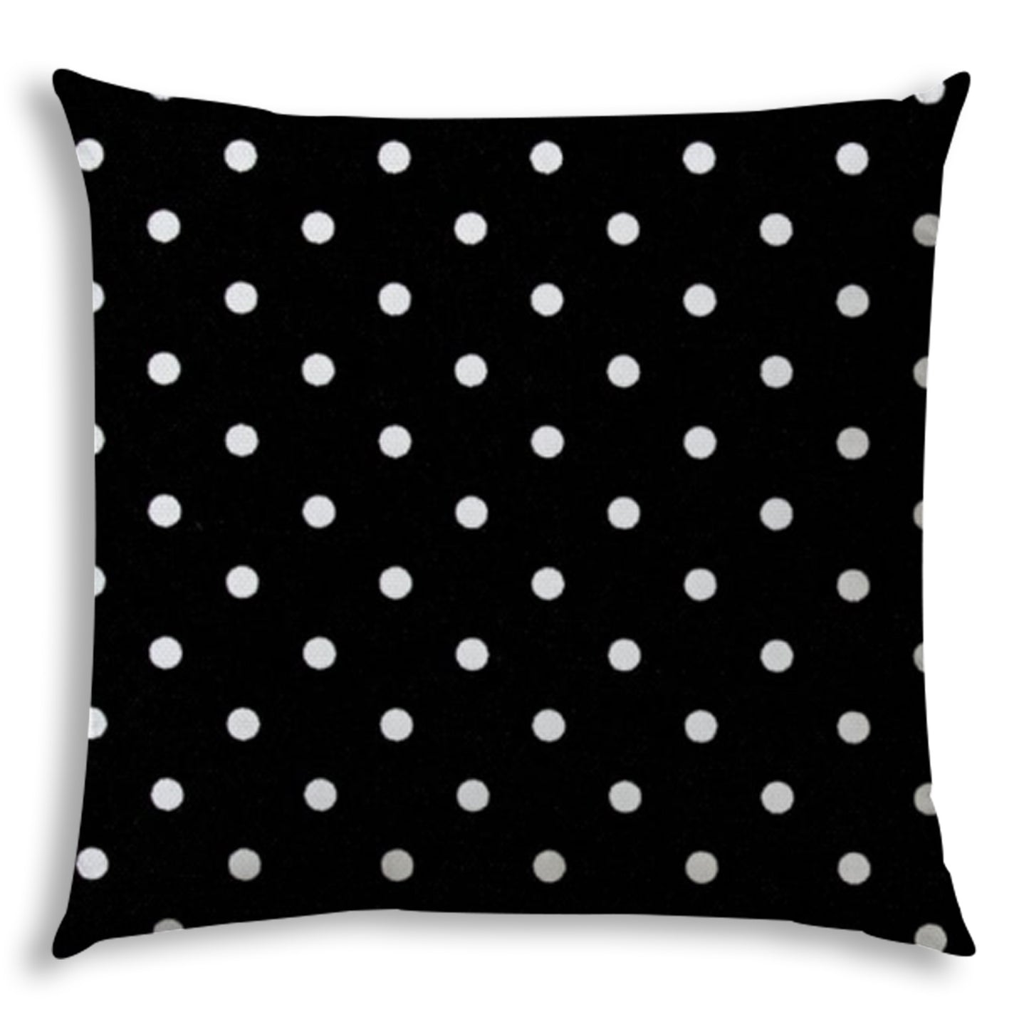 20" Black and White Polka Dot Indoor Outdoor Throw Pillow Cover