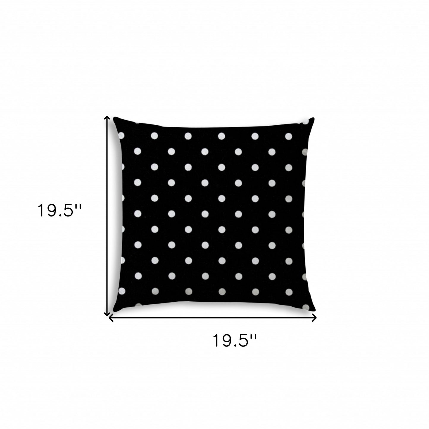 20" Black and White Polka Dot Indoor Outdoor Throw Pillow Cover