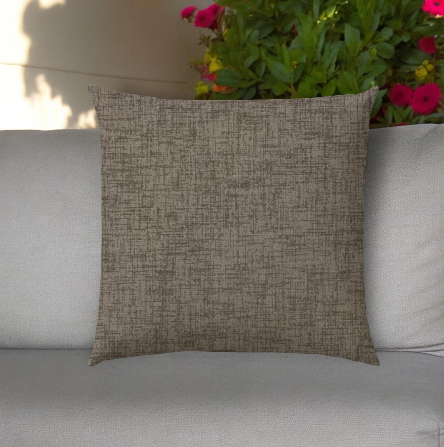 20" Taupe Indoor Outdoor Throw Pillow Cover