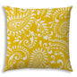 20" Yellow and White Paisley Indoor Outdoor Throw Pillow Cover