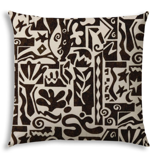 Black Modern Indoor Outdoor Zippered Pillow Cover