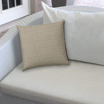 20" Tan Indoor Outdoor Throw Pillow Cover With Texture