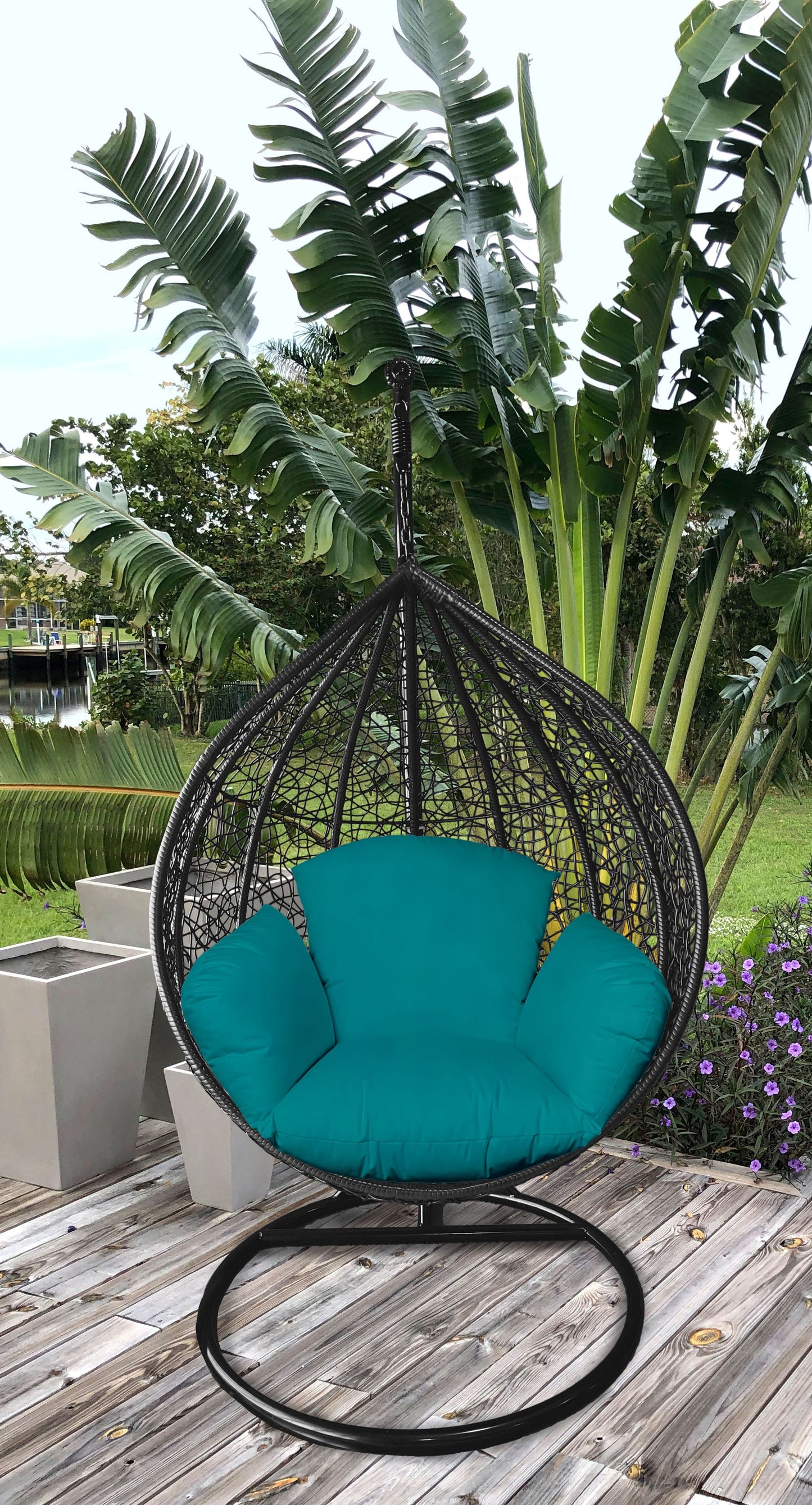 Primo Charcoal Indoor Outdoor Replacement Cushion for Egg Chair