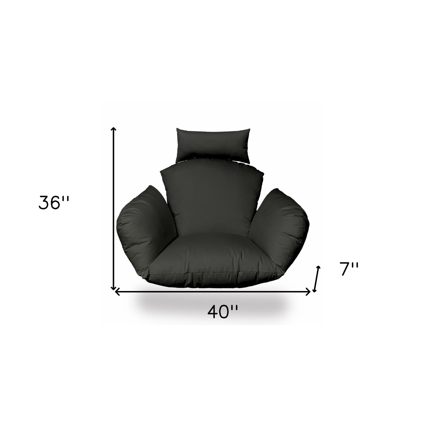 Primo Charcoal Indoor Outdoor Replacement Cushion for Egg Chair