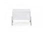 Modern Silky White Nightstand with One Drawer and Steel Legs