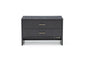 Modern Dark Gray Ash Nightstand with Two Drawers