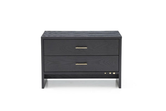 18" Wood Two Drawer Nightstand