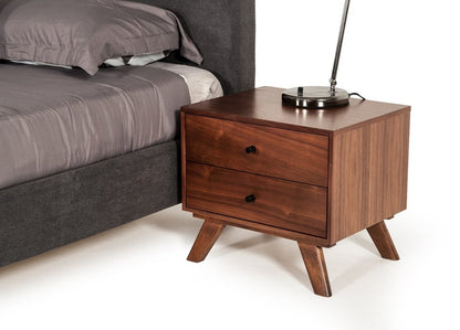 18" Wood Two Drawer Nightstand