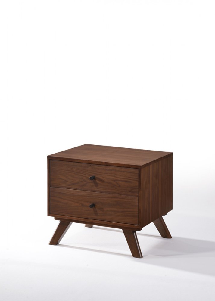 18" Wood Two Drawer Nightstand