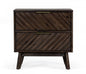 24" Solid Wood and Wood Two Drawer Nightstand