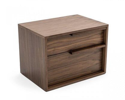 18" Wood Two Drawer Nightstand