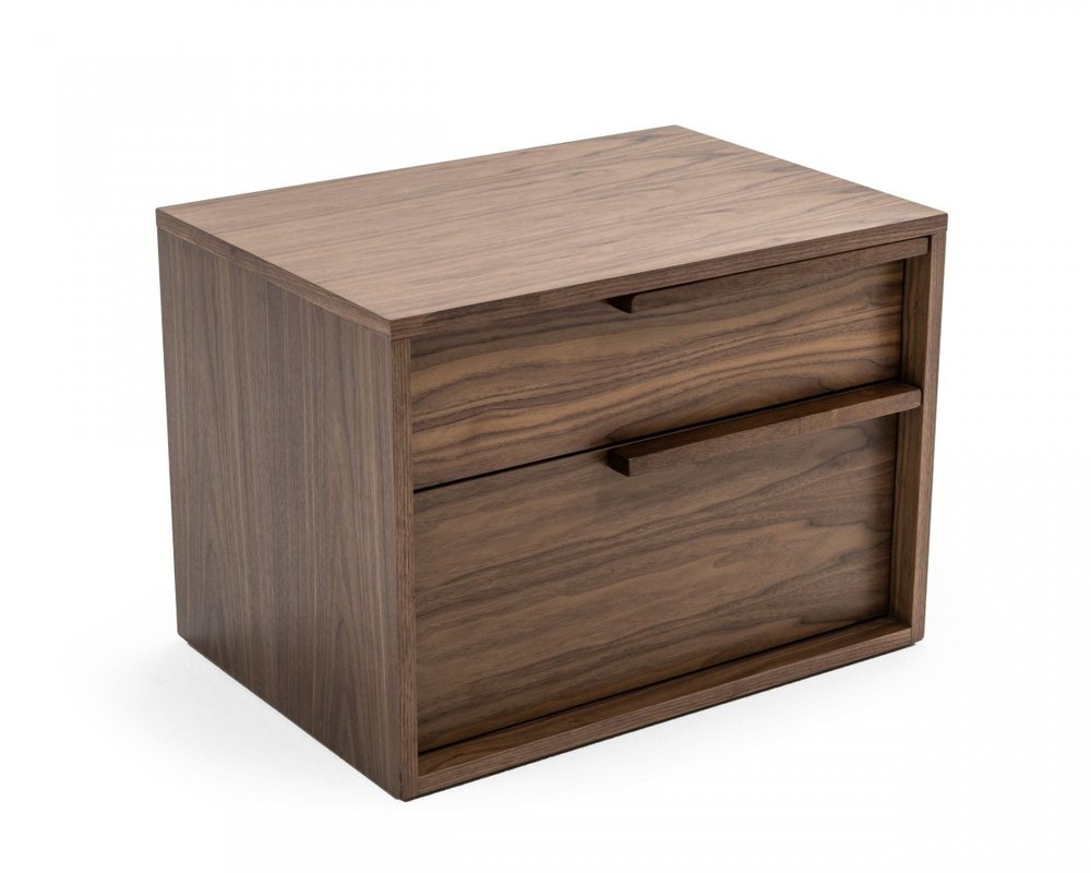 18" Wood Two Drawer Nightstand