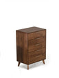 30" Brown Solid Wood Five Drawer Dresser
