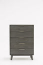 30" Gray Solid Wood Five Drawer Dresser