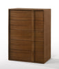 36" Walnut Brown Wood Contemporary Five Drawer Dresser