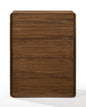 35" Walnut Solid Wood Five Drawer Chest