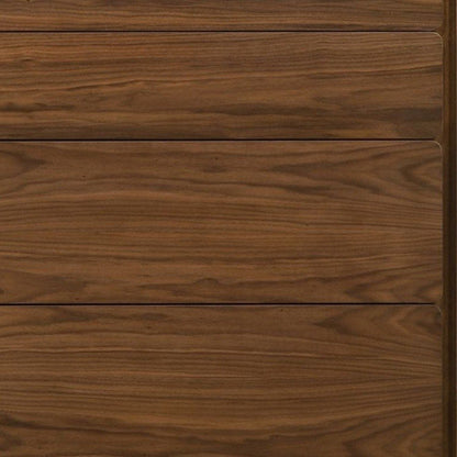 35" Brown Solid Wood Five Drawer Dresser