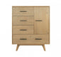 39" Brown Solid Wood Four Drawer Gentlemens Chest
