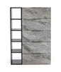 35" Gray Faux Marble And Wood Five Drawer Dresser