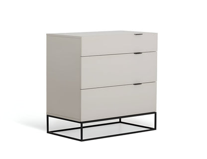 32" Gray Wood Three Drawer Dresser
