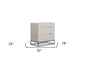 32" Gray Wood Three Drawer Dresser