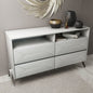 61" White Wood Four Drawer Double Dresser