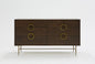 65" Dark Brown Solid Wood Six Drawer Double Dresser