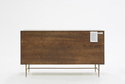 65" Dark Brown Solid Wood Six Drawer Double Dresser