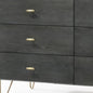 51" Gray Wood Six Drawer Double Dresser