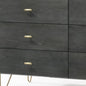 51" Grey Manufactured Wood Six Drawer Double Dresser