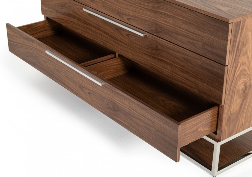 58" Brown Wood Three Drawer Dresser