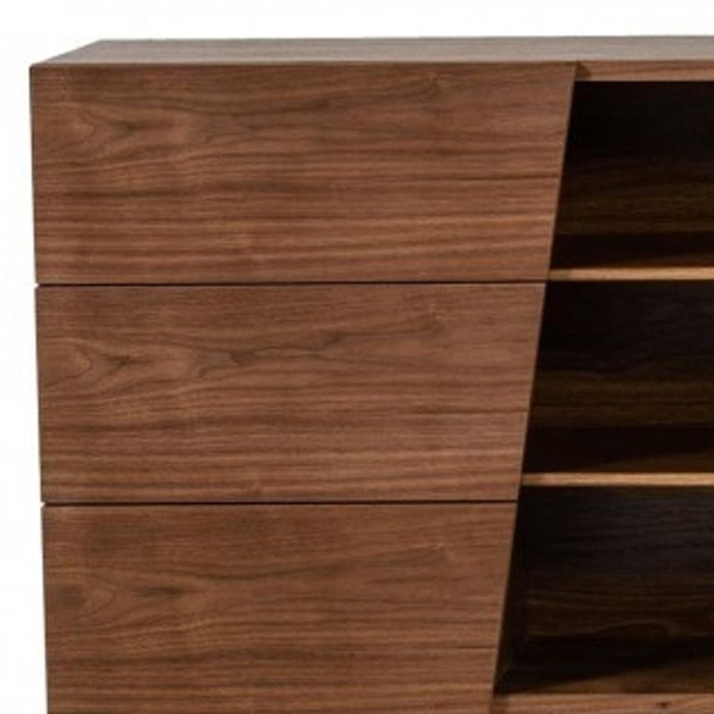 76" Brown Solid Wood Six Drawer Dresser
