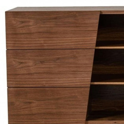 Vintage Style Walnut Veneer Six Drawer Dresser